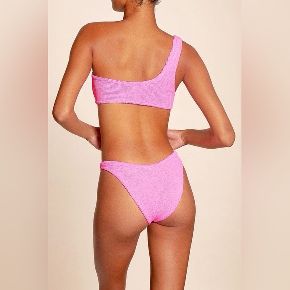 Hunza G Nancy Two Piece Bikini One Size NWT Bubblegum Pink - Picture 2 of 3
